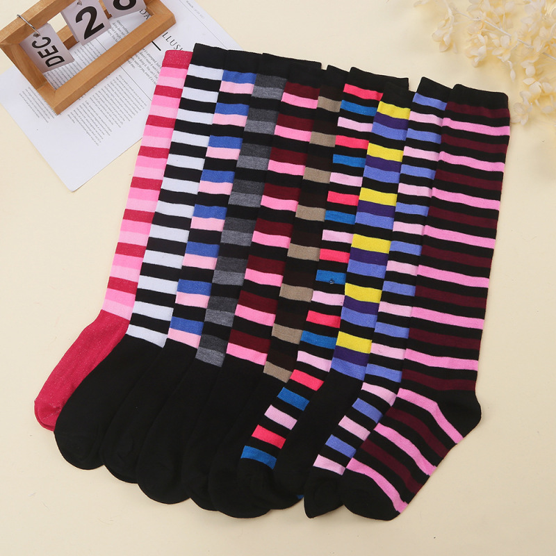 Cross-Border Stripesd Calf Christmas Socks Over-The-Knee Socks Japanese Style Jk Style Stripesd Stockings Cosplay Pressure Socks Cross-Border Stripesd Calf Christmas Socks Over-The-Knee Socks Japanese Style Jk Style Stripesd Stockings Cosplay Pressure Socks