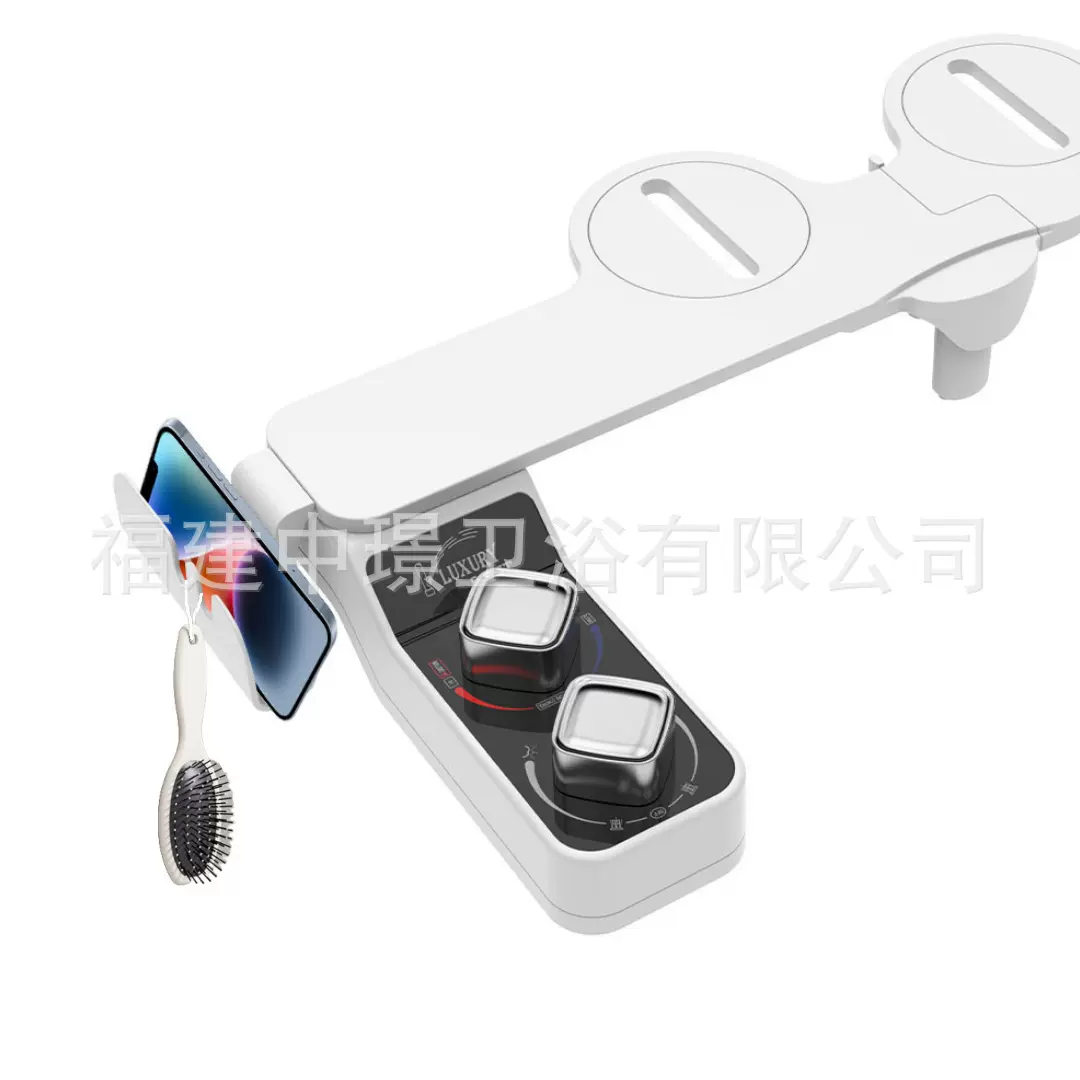 亚马逊爆款智能马桶盖不用电手机置物架冷热洗屁股神器双喷冲洗器