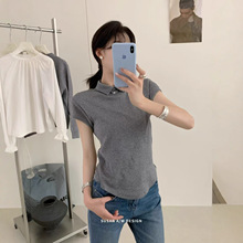 苏珊 2025秋季新款学院风显瘦修身版短袖针织POLO衫上衣女26895