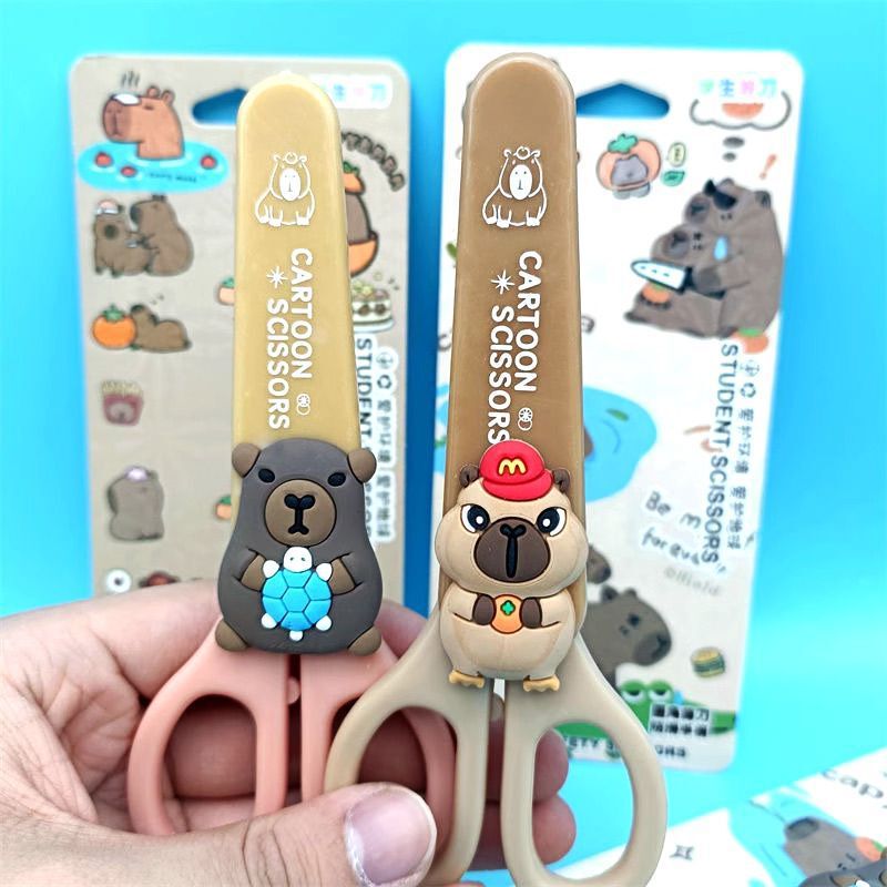 カピバラカクリップかわいいミニ子供子供はさみプラスチッククリップ多機能小学生安全はさみ|undefined