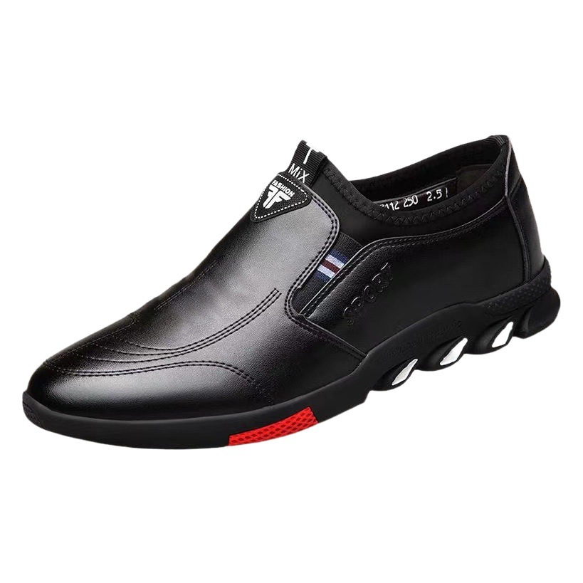 Zapatos de cuero para hombre, nuevos zapatos de cuero de otoño, zapatos deportivos informales, zapatos de negocios transpirables para el trabajo y los desplazamientos, zapatos de cuero sencillos y elegantes para hombre