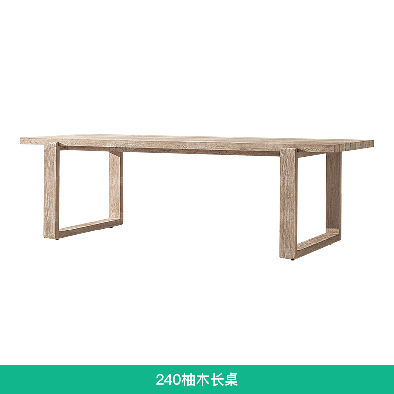Mesas y sillas de teca para exteriores para patios de villas, muebles impermeables y resistentes al sol para jardines exteriores, mesas largas de madera maciza anticorrosivas resistentes al desgaste.