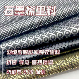 石墨烯发热抗静电面料 蓄热保温棉服里料布 羽绒服户外防寒服里布