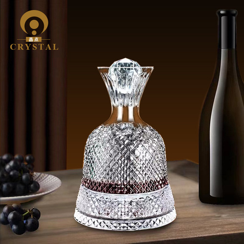 European Crystal Glass Vortex Red Wine Decanter Set Home Use Rotating Top Pouring Glass Barware Luxury High-End