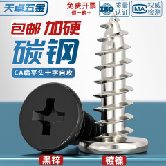 CA鉄ニッケルメッキ/黒色平平頭十字タッピングスクリュー大平薄頭平頭尖尾木タッピング