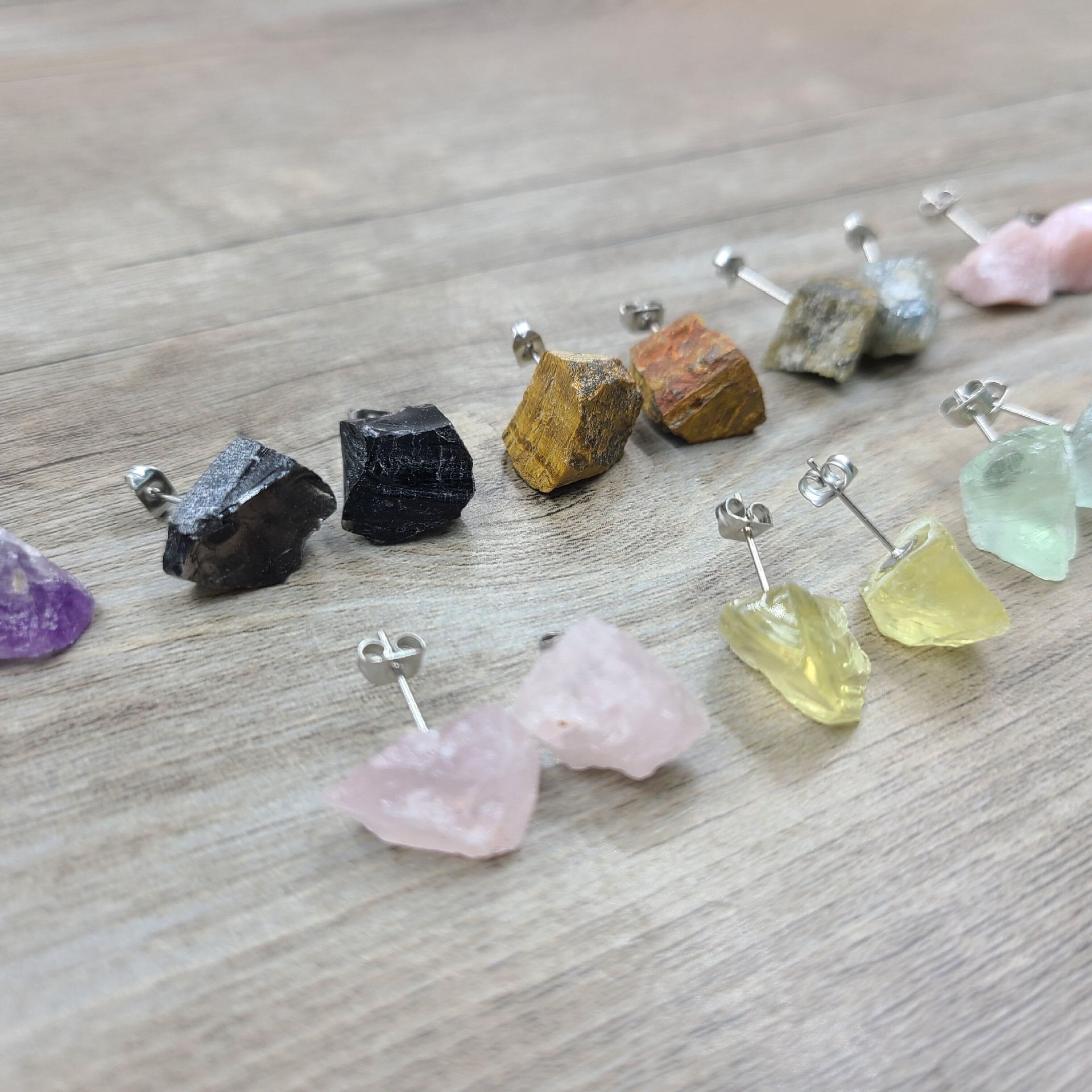 Fashion Geometric Crystal Handmade Ear Studs 1 Pair