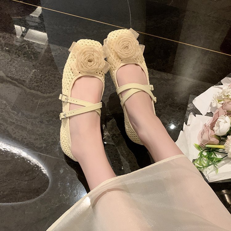 Camellia francesa zapatos de malla para mujeres 2026 con una falda pequeña altura zapatos de noche y noche zapatos suaves