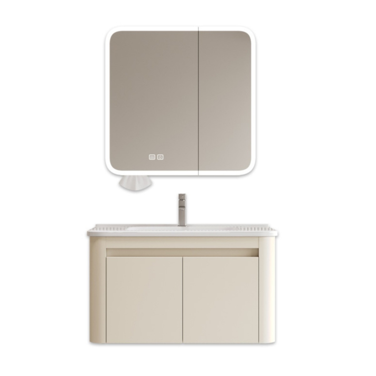 Baño impermeable espacio de aluminio panal gabinete de baño lavabo combinación integral lavabo cerámico lavabo espejo inteligente