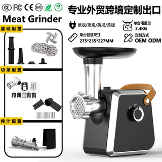 跨境新款小型电动绞肉机家用ONOZ亚马逊全自动多功能灌肠切菜榨汁
