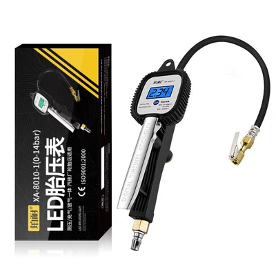 Air pressure gauge/tire pressure gauge gauge, high-precision with pressure inflation - xa-1-tire-pressure-gauge-comes-with-two-batteries-when-ordered
