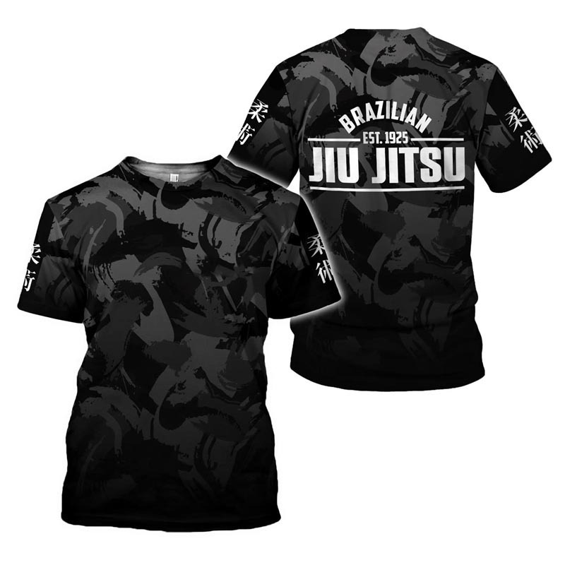 Jiu-Jitsu Pattern 3D Printing Cross-Border New Men's Casual Short-Sleeved T-Shirt Factory Direct Sales Export Supply