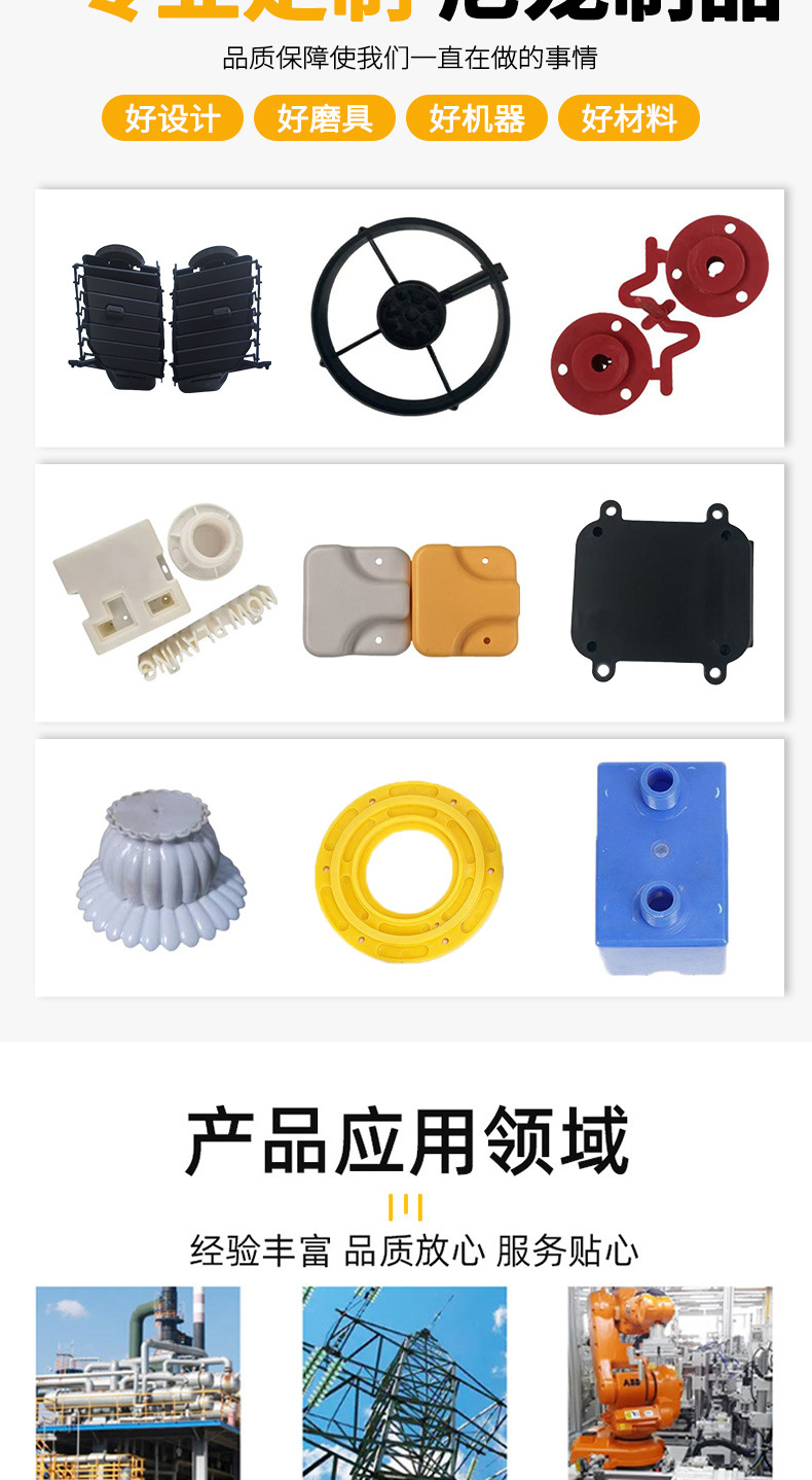 Injection Molded Parts, Rubber Molded Parts, Fluorine Rubber Plastic Molds, Abs Enclosures, Electronic Components, Molded Parts, Automotive Parts