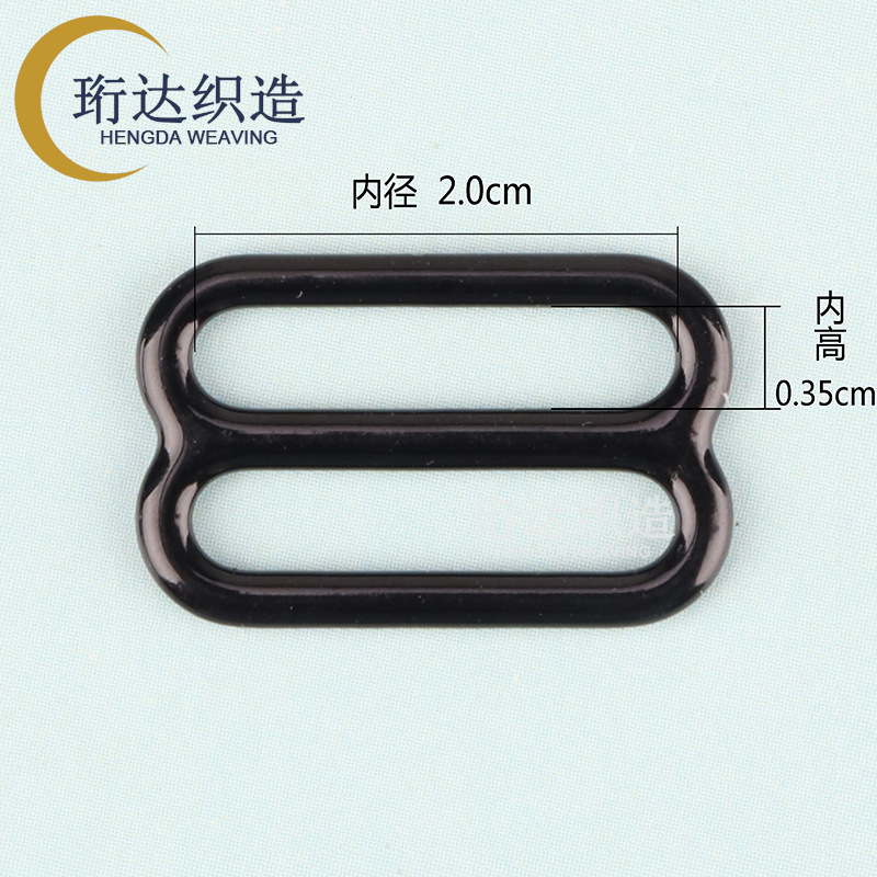 8 hebillas de 2,0 cm de diámetro interior envueltas en pegamento (negro) / grano - convencional