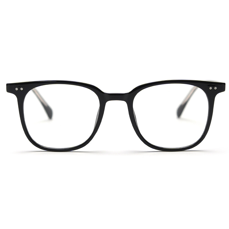 New Student Artistic Myopia Glasses Frame Unisex Popular Online Style Plain Square Acetate Temples_voghion.com