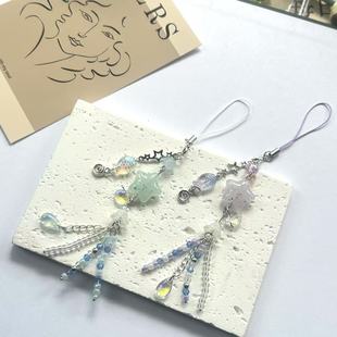 Original jellyfish Macaron color color stars childlike crystal mobile phone pendant lanyard bag pendant
