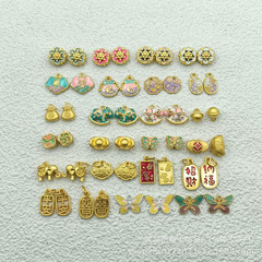 古法金高保色滴油配饰手链挂件小马吊坠如意算盘diy混款厂家批发