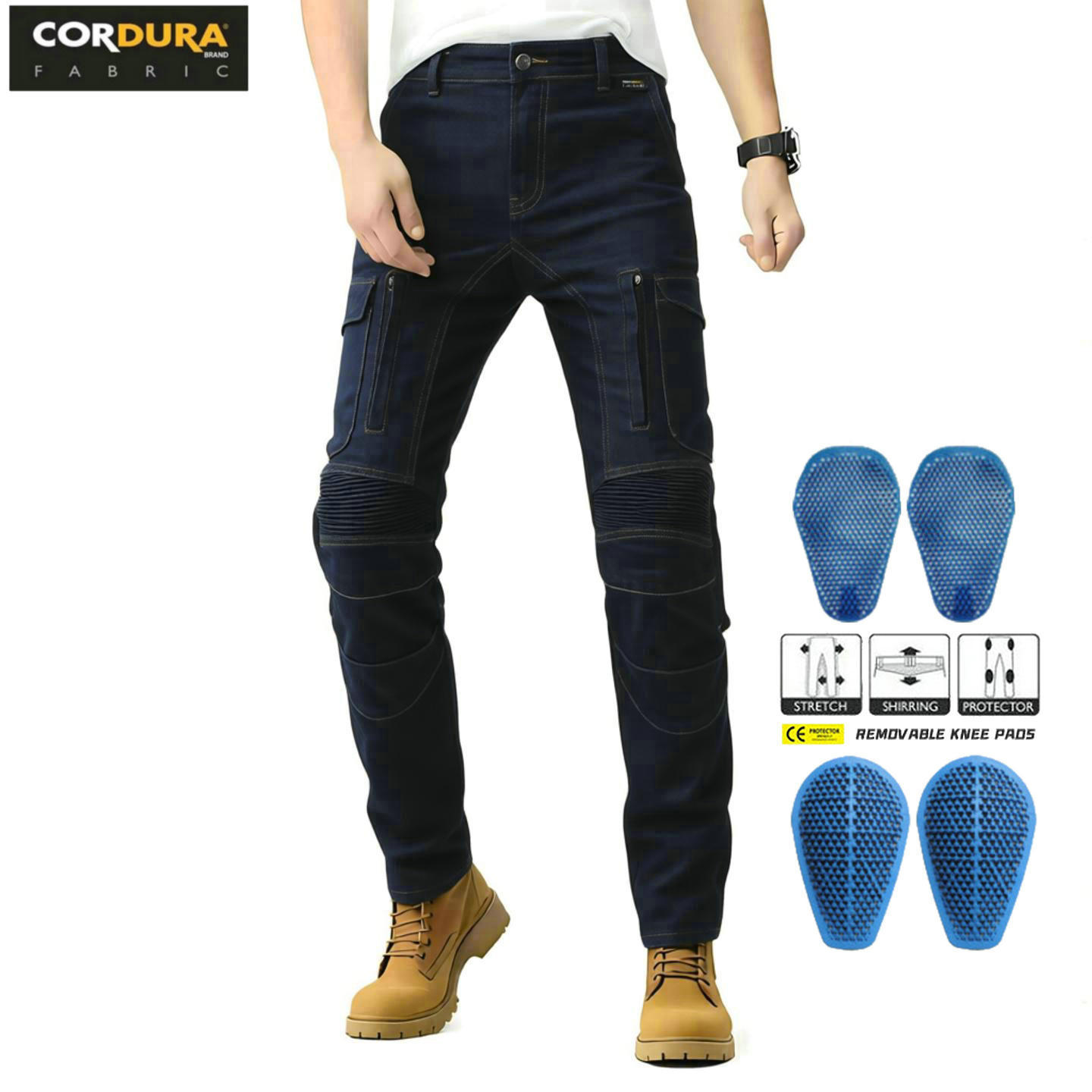 Pantalones de moto VOLERO de Cordura, resistentes al desgaste y a las roturas, elásticos, casuales, anticaída, con silicona.