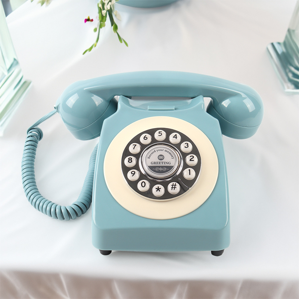 Teléfono retro con grabación de audio, teléfono para mensajes en bodas y fiestas, grabadora de mensajes para teléfono fijo, teléfono doméstico al por mayor, estilo antiguo