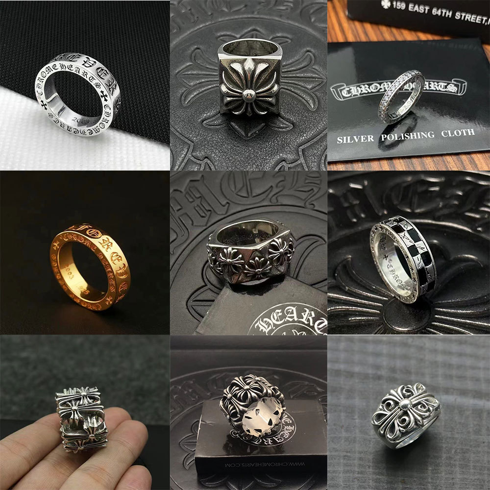 Trendy European and American Cross Flower Rings for Men and Women, Vintage Distressed Hip-Hop Style Open Rings, Tombstone Rings Wholesale