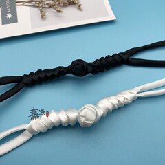 Long-tail fabric braid buckle, new style satin bow knot disc button, material-added disc button cheongsam, ethnic-style button, Tang suit button