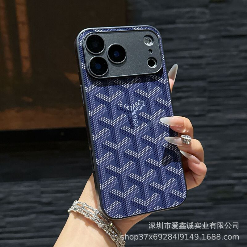 Trendy Brand Dog Tooth Phone Case Suitable for Apple 17 Pro Max, iPhone 16 Frosted Glass, 15 Premium Protective Cover