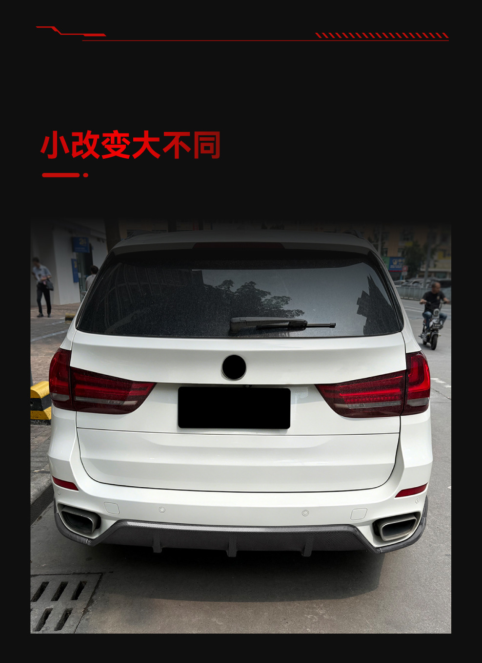 Suitable for 2014-2018 Bmw X5 F15 m Sport Special Black Warrior Rear Lip Spoiler Modification