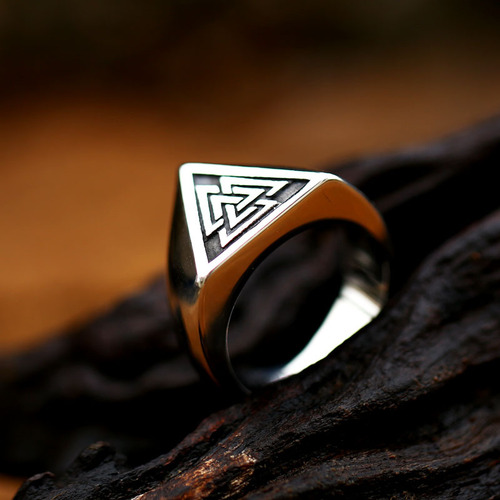 Beier's new Nordic Viking symbol titanium steel ring European and American fashionable and simple stainless steel men's ring jewelry