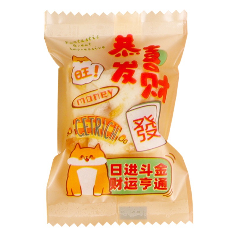 Nuevo copo de nieve crujiente bolsa de embalaje máquina sello hornear transparente Galleta de carne de vacuno bolsa de dibujos animados leche azufaifo bolsa de embalaje al por mayor