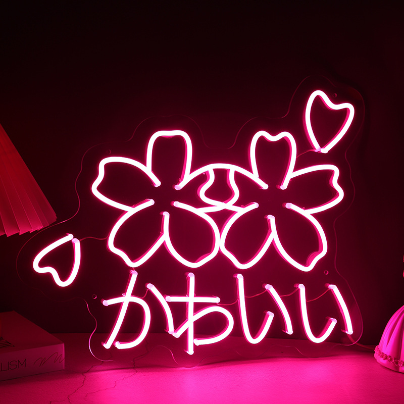 花朵造型霓虹灯软硅胶灯条透明亚克力高亮度LED霓虹灯广州厂家