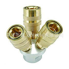 四通快速接头1/4NPT美式   空压机气管接头 三通气动接头工具