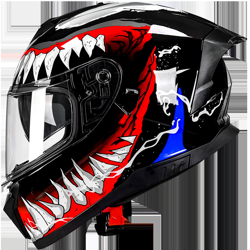 Casco de motocicleta certificado por la norma nacional 3C / DOT locomotora eléctrica puede equiparse con bluetooth jinete de invierno fabricante de casco completo transfronterizo