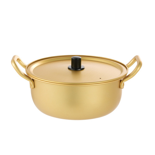 Internet-famous Korean drama-inspired instant noodle pot, Korean-style ramen pot, household golden mini cooking pot, gift soup pot suitable for induction cookers