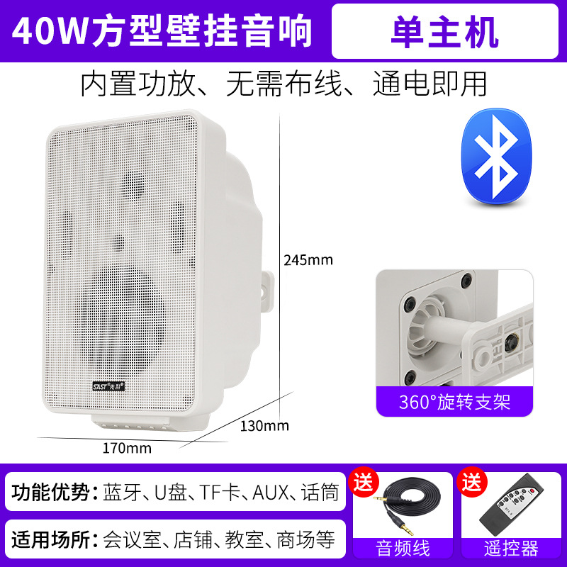 Xianke 1043 Altavoz Bluetooth inalámbrico de audio de pared activo Altavoz de interior para salas de conferencias de graves pesados
