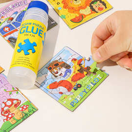2000片拼图胶水透明PVA学生办公液体胶带海绵头净重120克跨境代发