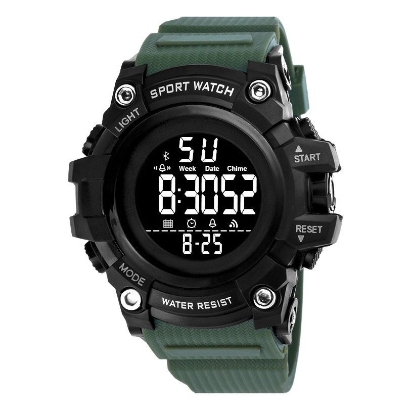 Nuevo reloj electrónico del estudiante de los hombres al aire libre deportes sincronización juventud camuflaje luminoso multifuncional militar reloj electrónico