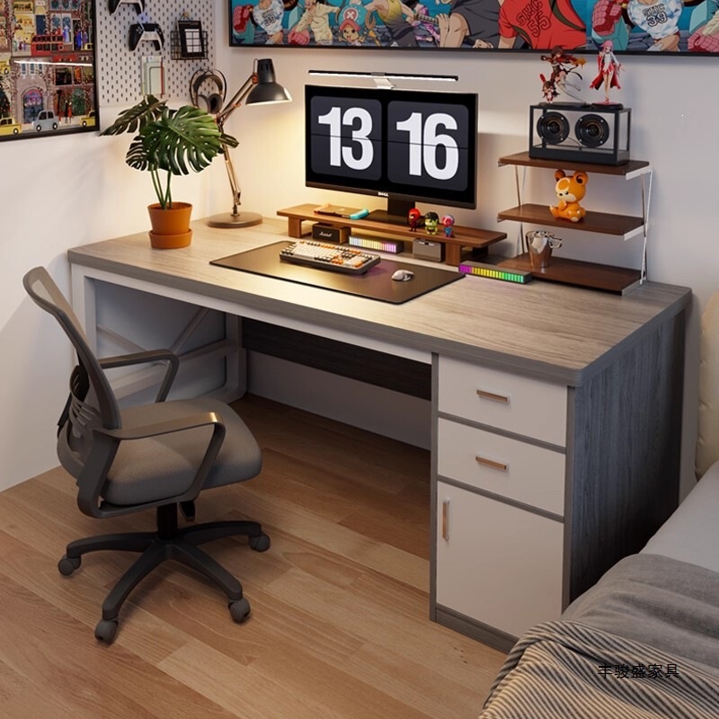 Fengjunsheng Computer Desk Desktop Home Office Desk with Drawers Bedroom Desk Student Study Writing Desk Simple