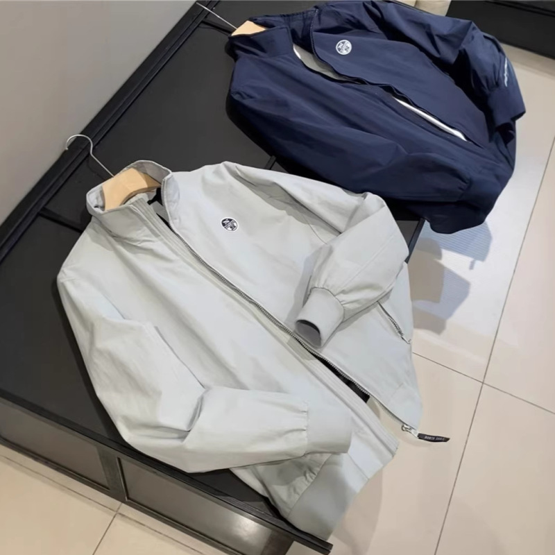 K Yingguo Collection Small Sailboat Series Clean and Elegant Spring Festival Stand Collar Solid Color Loose Men's Long Sleeve Jacket