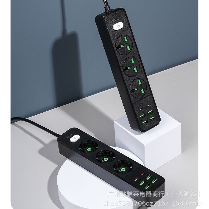 Fábrica directa enchufe europeo Rusia Asia Central Oriente Medio África Ucrania Alemania placa de enchufe USB transfronteriza al por mayor