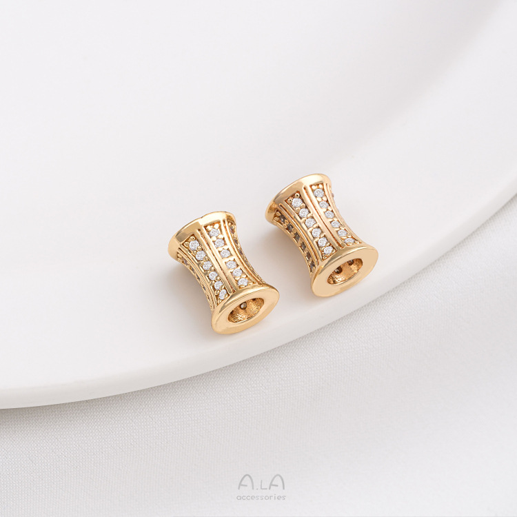 1 Piece 6.5.* 5mm 7 * 3mm 8 * 4mm Copper Zircon 14K Gold Plated Geometric Solid Color Polished Spacer Bars display picture 15