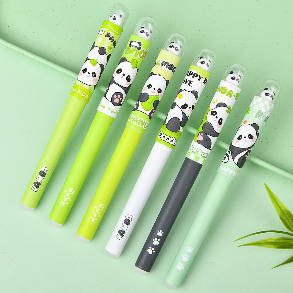 Creativo peekaboo panda pluma estilográfica positiva de alto valor de dibujos animados lindo estudiante pluma estilográfica positiva pluma estilográfica borrable
