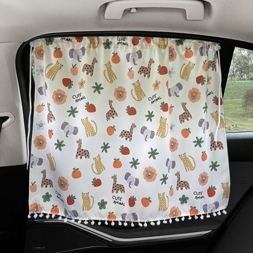 Ins Car Sunshade Window Sunscreen Adhesive Curtain Car Side Panel Child Sunlight Blocking Sunshade Curtain