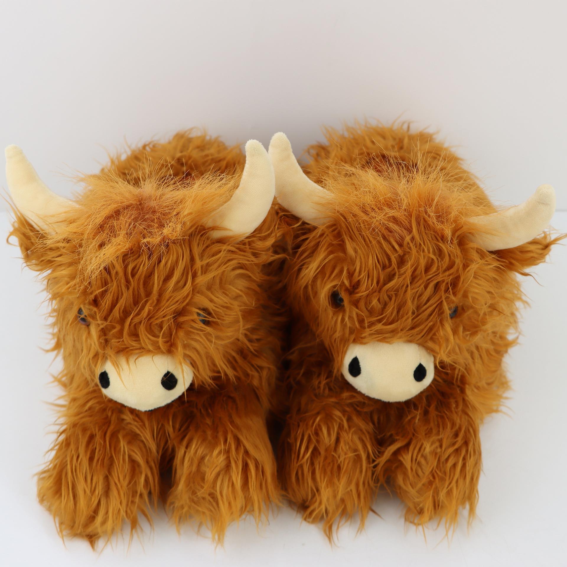 Cross-border escocés Highland vaca blanco crema Highland vaca peluche juguete simulación muñeca