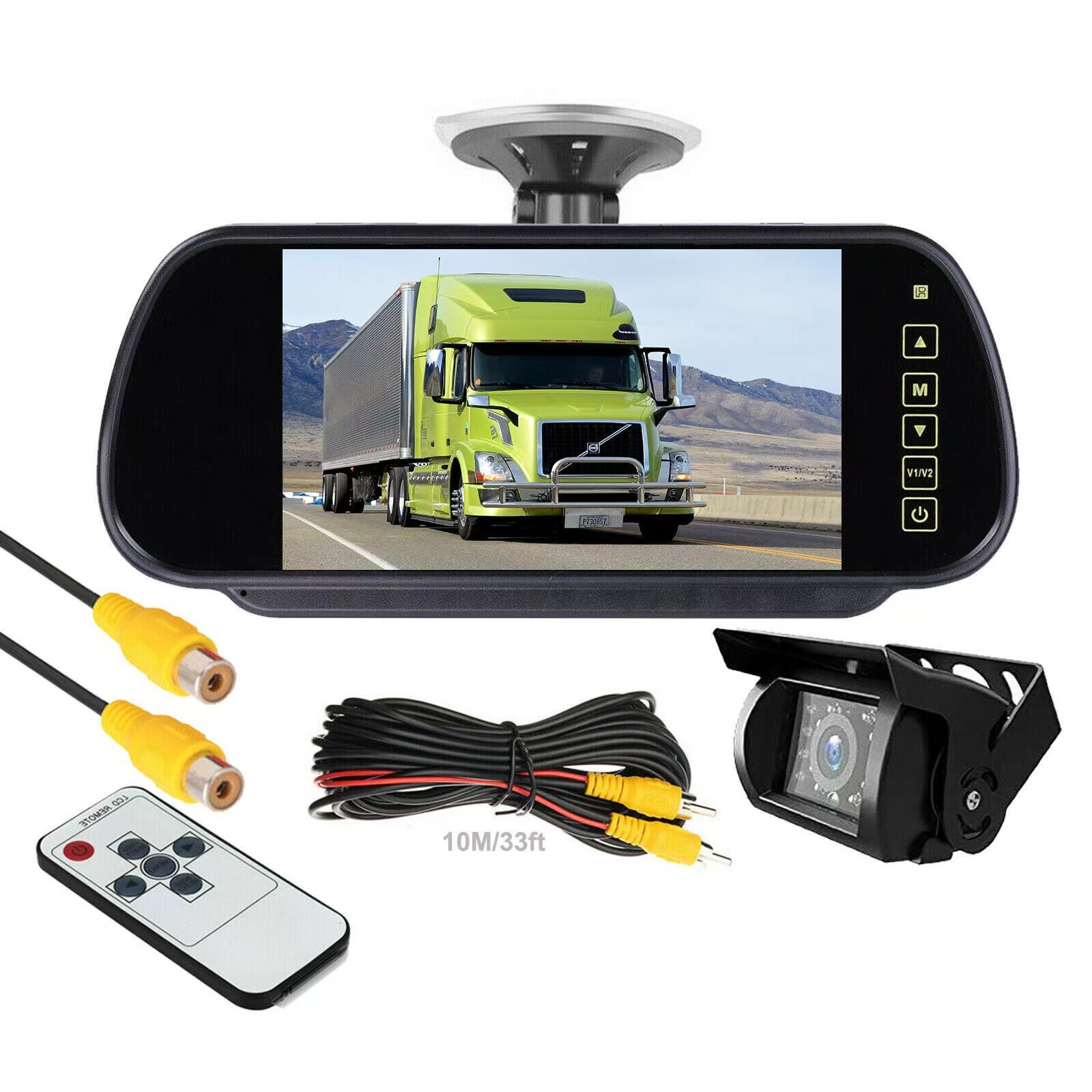 7-inch rearview mirror display with mp5 car Bluetooth SD/USB interface reversing image HD FM transmitter
