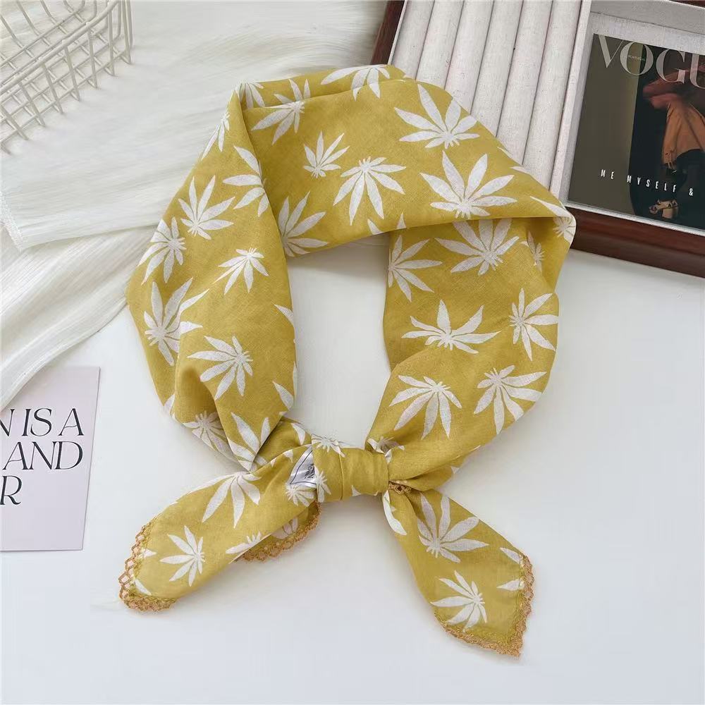 70수 면 사각 타월 - 단풍잎 옐로우