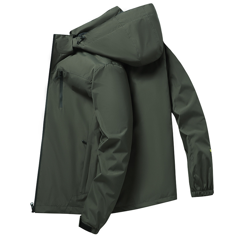 2022 nueva primavera y otoño chaqueta de los hombres encapuchados jóvenes de mediana edad casual capucha moda chaqueta delgada chaqueta al por mayor