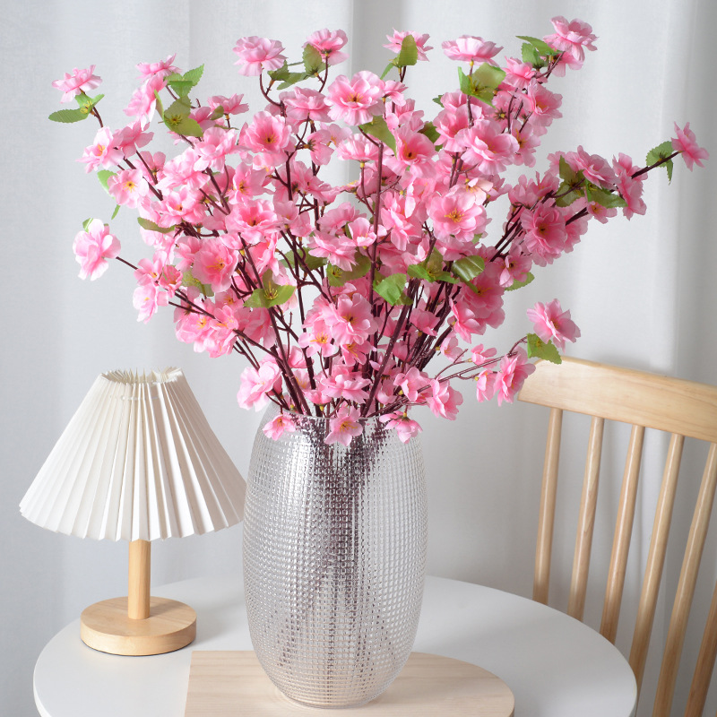 Flores artificiales, flores de durazno, flores cortas, flores de invierno, decoración del hogar, ramas de flores, flores artificiales, flores falsas, paisajismo