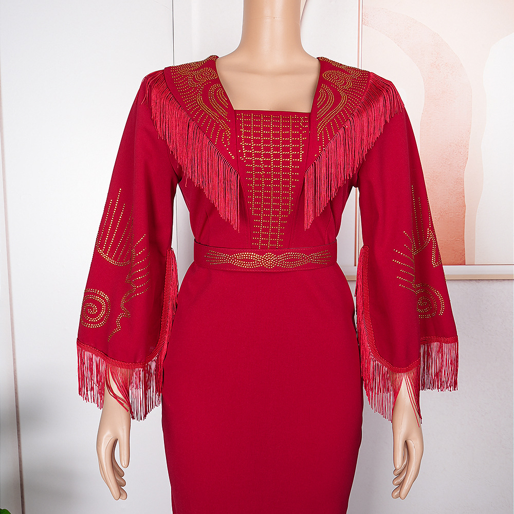 Women's Clothing plus size commuting tassel dress_voghion.com