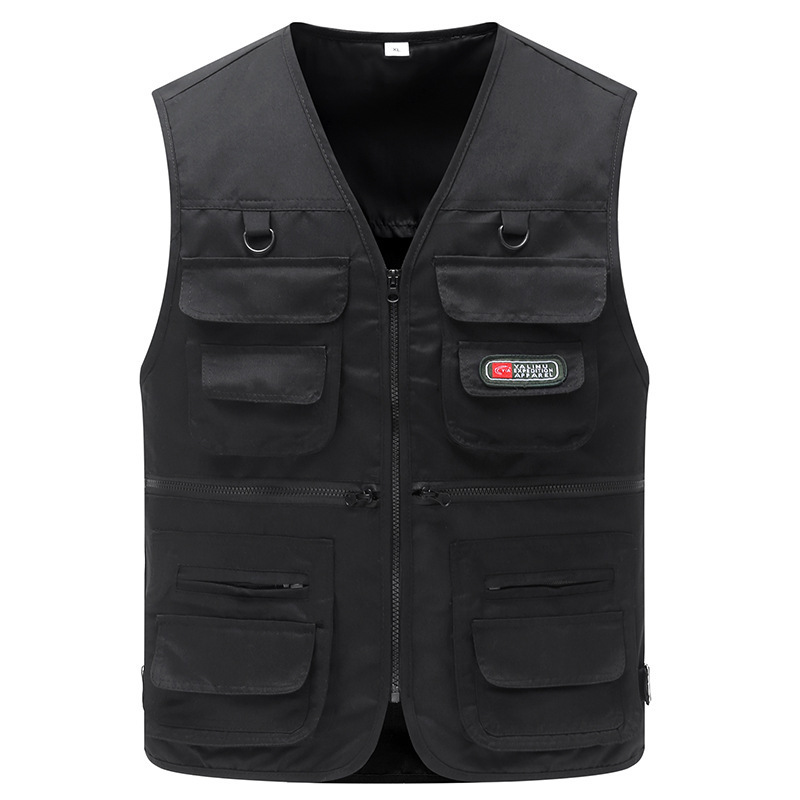Spring and Autumn Middle-Aged Men's V-Neck Vest with Multiple Pockets, Outdoor Photography and Fishing Vest for Dad Spring and Autumn Middle-Aged Men's V-Neck Vest with Multiple Pockets, Outdoor Photography and Fishing Vest for Dad