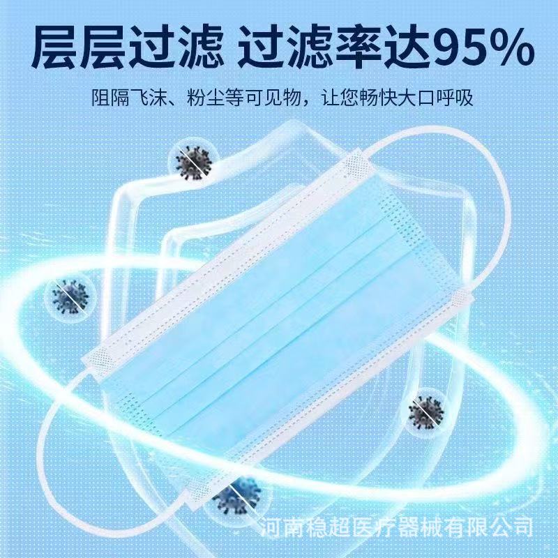 Hutai 医療用サージカルマスク 使い捨て三層医療用サージカルマスク 医療用マスク メルトブローン布マスク|undefined