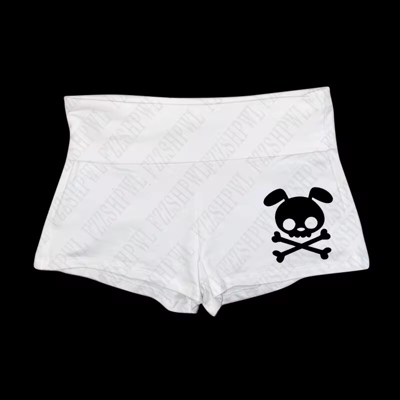 Cross-border New Skull Pattern Printed Shorts, Cute Low-waisted Summer American Sports Shorts